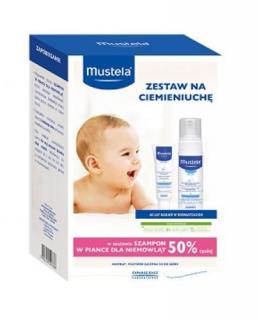 Zestaw Mustela Bebe Enfant  krem na ciemieniuchę 40 ml + szampon w piance od urodzenia 150 ml