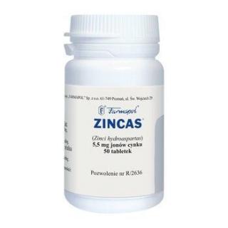 Zincas 5,5 mg jonów cynku 50 tabletek