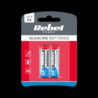 Baterie alkaliczne REBEL LR6 AA 2szt.