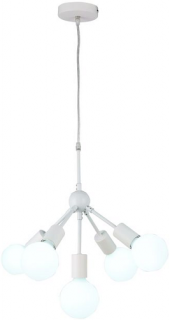 Lampa wisząca Malik, E27, 5x40W, biała