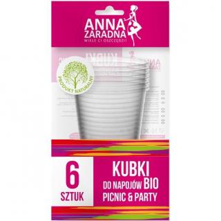 Anna Zaradna kubki do napojów Bio 200ml 6 sztuk