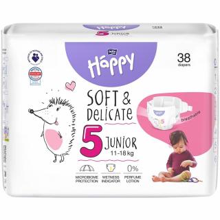 Bella Happy Junior Soft  Delicate pieluchy 5 (11-18kg) 38 sztuk