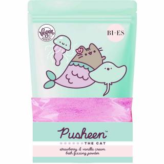 Bi-es Pusheen The Cat musujący puder do kąpieli Strawberry  Vanilla 250g