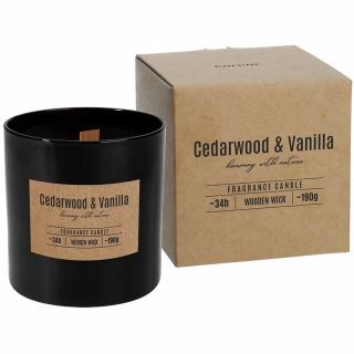 Bispol świeca z drewnianym knotem Cedarwood  vanilla zapachowa