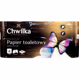 Chwilka papier toaletowy 8szt biały 3-warstwowy