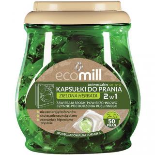 Ecomill Zielona Herbata kapsułki do prania tkanin 50szt. uniwersalne