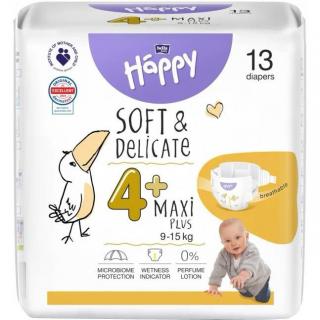 Happy Soft  Delicate pieluchy Maxi Plus (4+) (9-15kg) 13 sztuk