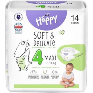 Happy Soft  Delicate pieluszki 4 Maxi (8-14 kg) 14 szt.