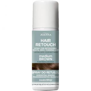 Joanna Hair Retouch spray do retuszu odrostu, siwizny i przerzedzonych włosów 75m Średni Brąz