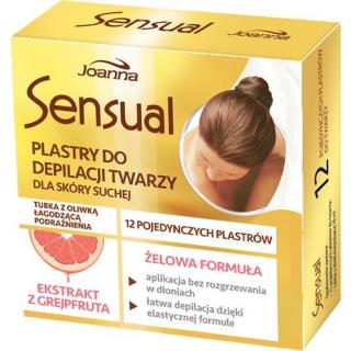 Joanna Sensual plastry do depilacji twarzy 12 sztuk skóra sucha