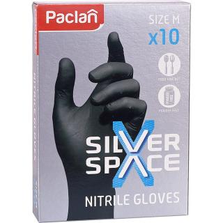 Paclan Silver Space rękawice nitrylowe „M” czarne 10 sztuk