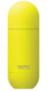 ASOBU Butelka termiczna ORB SBV30 YELLOW  0,42 L z miedzianą powłoką i kubkiem -ŻÓŁTY
