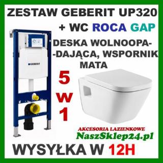 GEBERIT DUOFIX UP320 KPL.+ MISKA ROCA GAP + DESKA  WOLNA __+ MATA GRATIS