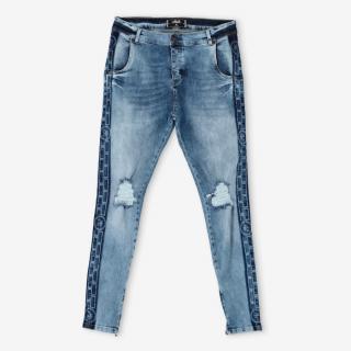 Siksilk Low Rise Distressed Laser Tape Jeans