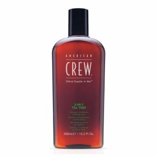 American Crew 3in1 Tea Tree - Szampon odżywka i żel pod prysznic, o zapachu zielonej herbaty, 450ml