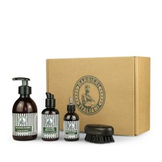 BARBIERI ITALIANI SZKATUŁKA PIELĘGNACYJNA DO BRODY (SZAMPON + BALSAM + OLEJEK + SZCZOTKA)