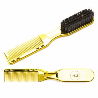 FOX Barber Expert Fade  Beard Brush Szczotka i grzebień do brody 2w1 Gold