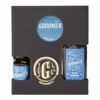 Groomen Zestaw do brody AQUA (Olejek, szampon, balsam)