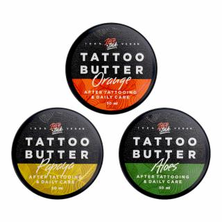 LOVEINK Zestaw Tattoo Butter - Masła do tatuażu (Orange, Papaya, Aloes) 3x50ml