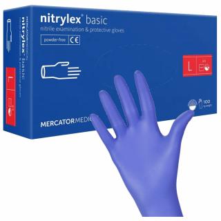 MERCATOR NITRYLEX BASIC Rękawice nitrylowe niebieskie rozmiar L 100 sztuk