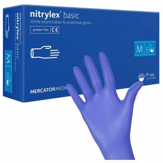 MERCATOR NITRYLEX BASIC Rękawice nitrylowe niebieskie rozmiar M 100 sztuk