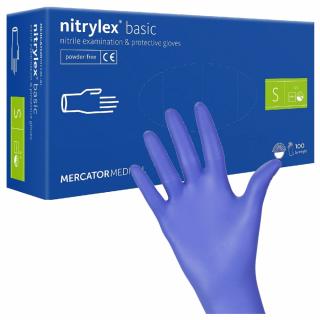 MERCATOR NITRYLEX BASIC Rękawice nitrylowe niebieskie rozmiar S 100 sztuk