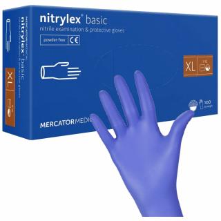 MERCATOR NITRYLEX BASIC Rękawice nitrylowe niebieskie rozmiar XL 100 sztuk