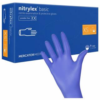 MERCATOR NITRYLEX BASIC Rękawice nitrylowe niebieskie rozmiar XS 100 sztuk