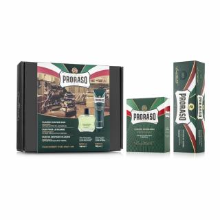 PRORASO Classic Shaving Duo Pack Refreshing Zestaw do golenia Lotion po goleniu + Krem do golenia, linia zielona