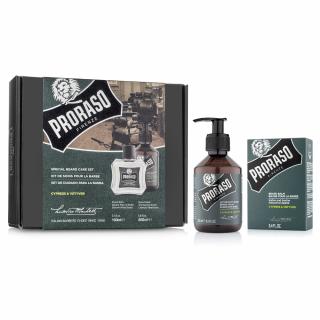 PRORASO Duo Pack Zestaw do brody Balsam + Szampon, Cypress  Vetyver