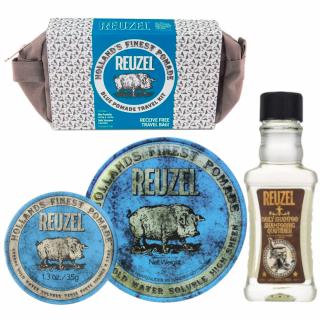 Reuzel Blue Pomade Holiday Travel Kit - Zestaw do włosów (Daily Shampoo 100ml + Blue Pomade 113g + Blue Pomade 35g)