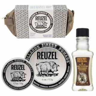 Reuzel Concrete Pomade Holiday Travel Kit - Zestaw do włosów (Daily Shampoo 100ml + Concrete Pomade 113g + Concrete Pomade 35g)