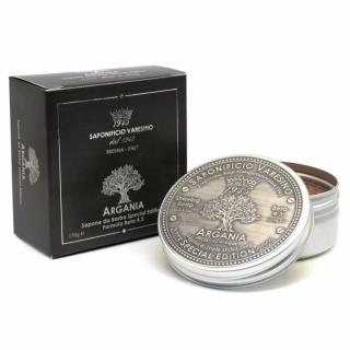 Saponificio Varesino Argania Mydło do golenia z olejkiem arganowym w aluminiowym tyglu, 150g