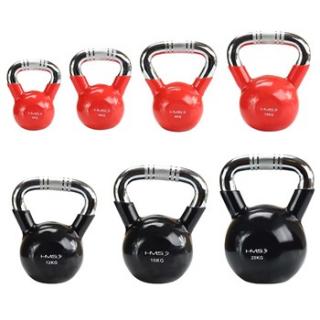 KETTLEBELL ŻELIWNY HMS 12KG BLACK UCHWYT CHROM