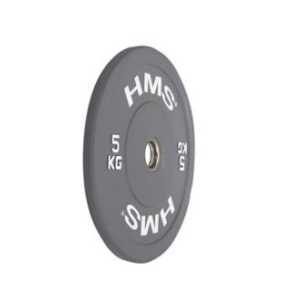 Talerz olimpijski BUMPER 5 kg SZARY HMS CBR5