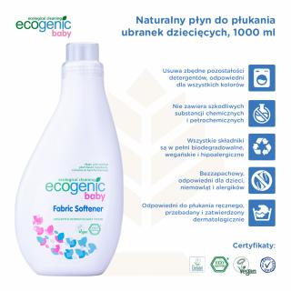 BABY, Hipoalergiczny płyn do zmiękczania ubranek dziecięcych, bezzapachowy, 1000 ml