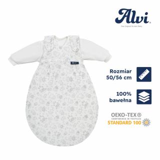 Baby-Mäxchen, Śpiworek 3-częściowy w owieczki, rozmiar 50/56