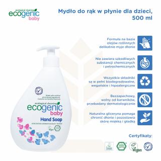 BABY, Mydło do rąk w płynie dla dzieci, bezzapachowe, 500 ml