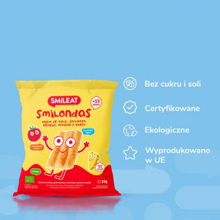 BIO Smilondas, Chrupki z ciecierzycy, kukurydzy i soczewicy, pomidorowo-serowe, 25 g