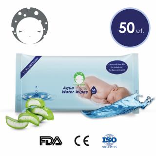 Chusteczki wodne Aqua Water Wipes, 50 szt., miękkie zamknięcie