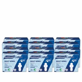 KARTON 108 podpasek ze skrzydełkami na noc COTTON NIGHT WINGS (12 op. po 9 szt.)