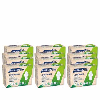 KARTON 120 dłuższych podpasek ze skrzydełkami BIO LONG WINGS (12 op. po 10 szt.)