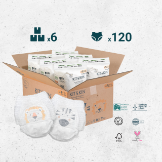 KARTON 120 pieluchomajtek dla dzieci hipoalergicznych, rozmiar 5 (12-17kg), 6 opakowań po 20 sztuk