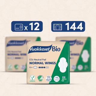KARTON 144 podpasek ze skrzydełkami BIO NORMAL WINGS (12 op. po 12 szt.)