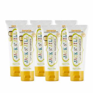 KARTON 6 bananowych naturalnych past do zębów dla dzieci (6 szt. x 50 g)