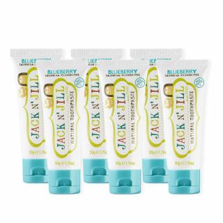 KARTON 6 borówkowych naturalnych past do zębów dla dzieci (6 szt. x 50 g)