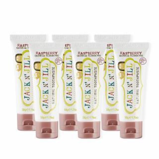KARTON 6 malinowych naturalnych past do zębów dla dzieci (6 szt. x 50 g)