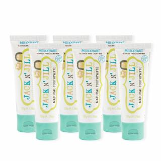 KARTON 6 naturalnych past do zębów dla dzieci Milkshake (6 op. po 50 g)