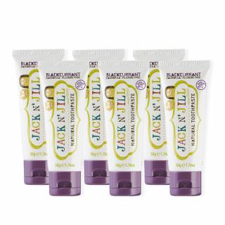 KARTON 6 porzeczkowych naturalnych past do zębów dla dzieci, 50 g (6 szt. x 50 g)
