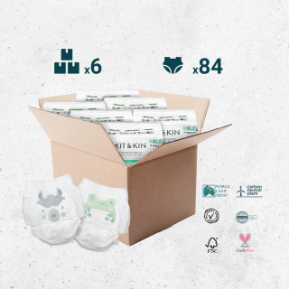 KARTON 84 pieluchomajtek dla dzieci hipoalergicznych, rozmiar 8 (19 kg+), 6 x 14 sztuk